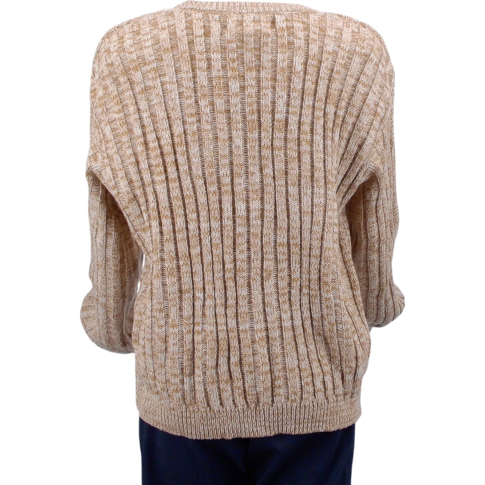 Blanknyc Heather Ribbed Crewneck Chunky Pullover Sweater Women's M Tan Orange‎ - Picture 3 of 8